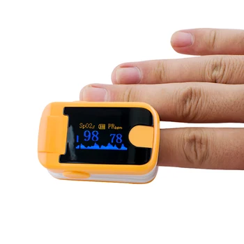 Pulsoximetru deget Cu Audio, Alarma si Pulsul Sunet Degetul Clip SPO2, PR Mic Display OLED de Oxigen din Sange Pătrat Portocaliu