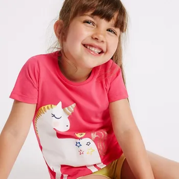 Puțin maven copii haine 2018 vara fete pentru copii haine cu maneci scurte tee topuri unicorn Bumbac imprimare de brand t camasa 50961