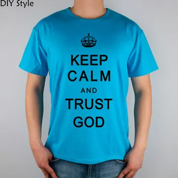 PĂSTRAȚI-vă CALMUL și încrederea în dumnezeu, Creștin Isus Catolică DOMNUL T-shirt Scurt Barbati de Moda de înaltă calitate de Brand t camasa
