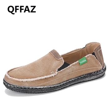 QFFAZ 2018 Oameni Noi Blugi Pantofi de Panza Plus Dimensiune Bărbați Respirabil Vara Aluneca Pe Balerini Casual Mocasini de Conducere