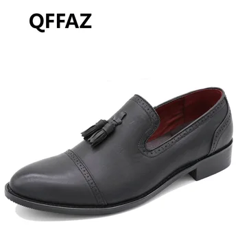 QFFAZ Noi Mocasini Barbati Oxford Pantofi Plat brand de Top Barbati Mocasini Pantofi de Mireasa din Piele Barbati Pantofi Casual zapatos hombre P146