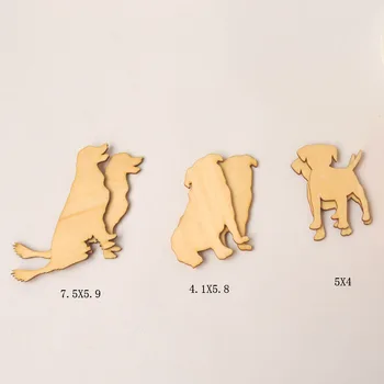 QITAI 48 Buc/Lot Drăguț Anminal Forma de Decor din Lemn, Tăiate cu Laser Forme din Lemn Pisici Și Câini Nunta Acasă Magazin de Decor Cadou Wf244