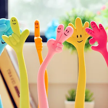 QSHOIC Coreea de papetărie mână de desene animate forma de pix cu degetul pix de culoare aleatorii