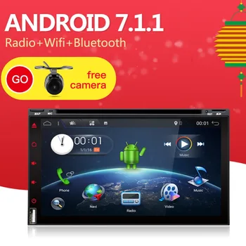 Quad Core De 800*480 2 Din Android 7.1 se Potrivesc NISSAN QASHQAI, Tiida Car Audio Stereo Radio GPS TV 3G WiFi dvd automotivo Universal DDR3