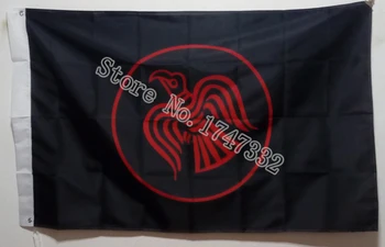 Raven Viking Roșu și Negru Steag Alb cald vinde bine 3X5FT 150X90CM Banner alama metal de găuri