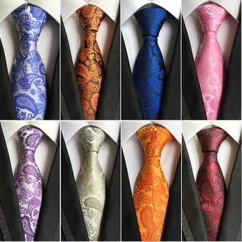 RBOCOTT Moda Galben & Maro & Auriu Paisley Cravata Clasic 8cm Albastru de Mătase la Gât Cravate Pentru Barbatii de Afaceri de Nunta Roșie Cravata 18 Culori
