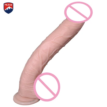 Realist Foarte Mare Dildo 33.5*5cm Penis Urias Penis Cu ventuza Puternica Anal G-spot penisului Penis artificial Vibratoare jucarii Sexuale pentru femei