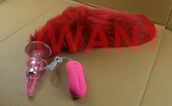 Red Fox Coada Anal Plug În Joc Adult Pentru Cupluri , 10 Viteze Vibratoare Anale Dop De Fund , Sex Erotic Flirt Jucării Pentru Femei