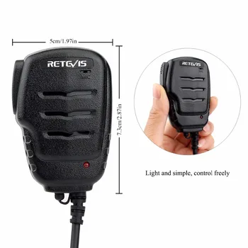 Retevis RS-111 Walkie Talkie Difuzor Microfon PTT Mic cu 3.5 mm Cască jack Pentru Kenwood Pentru Baofeng UV5R UV82 RT21 RT24 RT7