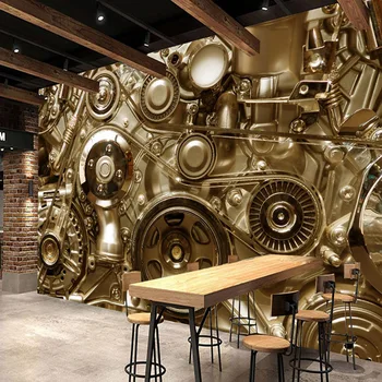Retro Mașini unelte mașini de fundal de metal pictură murală Restaurant, Bar, dormitor personalizat 3D tapet mural