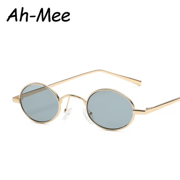 Retro Mici, Ovale ochelari de Soare Pentru Femei Unisex Cadru Metalic 2018 Brand de Moda Designer Culoare Lentile de Ochelari de Soare UV400