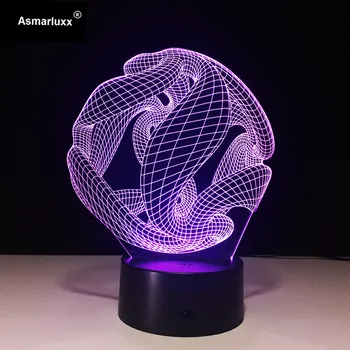 Rezumat Grafic Lampa Iluzia 3D LED Lumina de Noapte pentru Copii Acril Noutate Atingere Ușoară USB Lampă de Masă Ca pe Langa Lampa Decor Acasă
