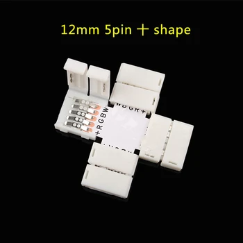 RGBW LED Strip Conectori 50 BUC L T X 12MM FORMA PCB 5Pin pentru 12V 5050 12mm lățime de Bandă liberă de sudare incuietoare lampa Rapid Splitter
