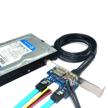 Ro-Labs 2 Porturi SATA la eSATA cu Alimentare numărul tag-ului 9Pin la USB 2.0 Convertor de Putere de SATA 15pin w/Profilul complet Suport Card de Expansiune