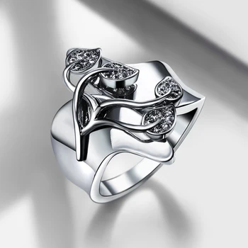 Romantic frunze de design de bijuterii Unice Deget inel de Cristal Zirconia anillos Trendy Cadou de Ziua Inele de moda pentru femei