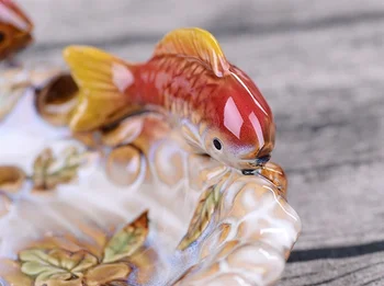 Romanul Portelan Cuplu de Pește în Miniatură detergent de Vase Decorative de Baie din Ceramică Organizator Ornament Artă și Meșteșug Ustensilă Accesorii