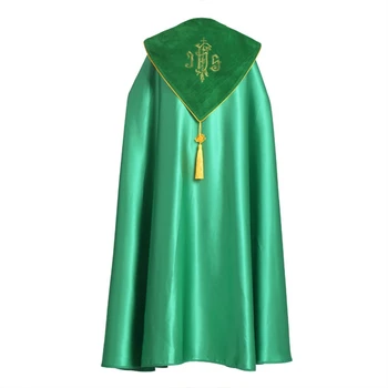 Rosu Verde Bisericii Catolice IHS Broderie Sfânt Episcop, Preot face Față Veșmânt Liturgic