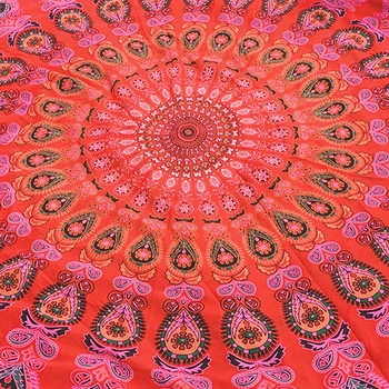 Rotund Mare Șal Sifon Tapestry Print De Pene De Păun Tigan Plaja Arunca Prosopul