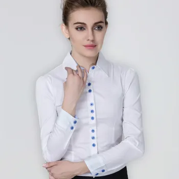 Ruoru Moda coreeană Slim Alb Doamnelor Camasi Office Corpul Bluza Tricou Casual OL BodySuit Birou Topuri cu Maneci Lungi Femei Tricou