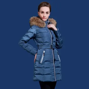 Rusă și Europeană de iarna pentru femei cu jacheta groasă haină lungă de blană de vulpe argintie guler pentru a se adapta la minus 20 de grade plus dimensiune 48-62 Q504