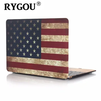 RYGOU Caz pentru Noul Macbook pro 2016 din SUA/UK Flag Cauciucat Finsh Greu de Caz pentru Apple Macbook Air Pro Retina 11 12 13 15 inch