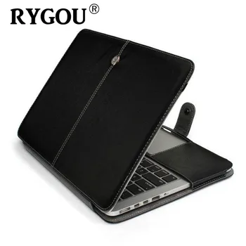RYGOU de Afaceri Inteligent Toc din piele PU Caz Acoperire pentru Apple Macbook Air Pro Retina 11 12 13 15 inch Full Coajă de Protecție