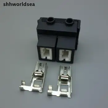 Shhworldsea 5/10/50/100sets îndoiți în Unghi Soclu H7 Ceramice Faruri Lampă capac Conector +terminal