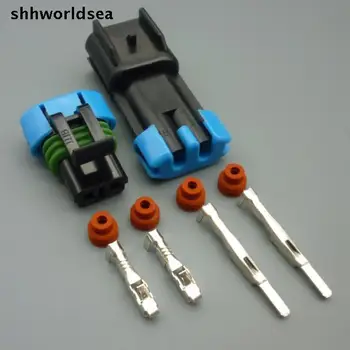 Shhworldsea 5/30/100sets kit 2pin 2.8 mm de sex masculin de sex feminin auto ventilator electric conector 15300027