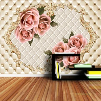 ShineHome-Europene Mari Rola Moale Pilon Flori 3D de Contact Hârtie 3d Living Modern picturi Murale Wahable Wallpaper Desktop