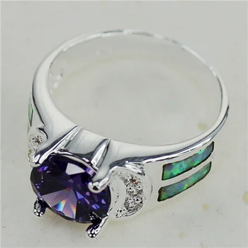 SHUNXUNZE Violet Cubic Zirconia albe și Peridot, opal mare de inele de Nunta pentru femei dropshipping Argint Placat cu R178 dimensiune 6 7 8 9