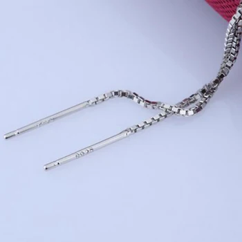 Sinya DIY argint 925 Ureche Linie Femei în Curs de Cercei Lungi Bijuterii Fine Ureche Simplu de Sârmă Lanț Cercei Agățat Brincos