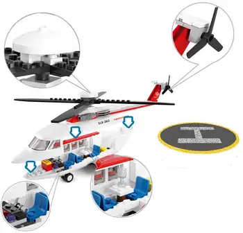 Sluban 2017 Nou Elicopter Privat B0363 Bloc Seturi 259pcs de Învățământ DIY Puzzle Cărămizi de Construcție jucarii pentru copii