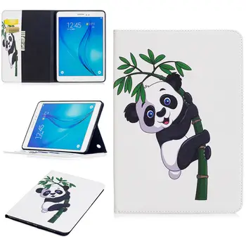SM-T550 Moda Model de Panda Caz Pentru Samsung Galaxy Tab a 9.7 SM-T550 T555 P555 Cover Smart case Funda Tableta PU Stand Shell