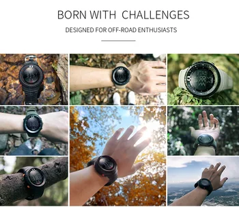 SMAEL Bărbați în aer liber de Sport Electronic cronograf 2017 Nouă Bărbați Ceas Cadran Mare Digital rezistent la apa 50M Digital cu LED-uri Ceasuri de mână