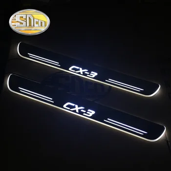 SNCN Impermeabil Acrilice Auto LED Lumină de Întâmpinare Masina Scuff Placa Pedala Pragurile portierelor Pentru Mazda CX-3 CX3 206 2017 2018