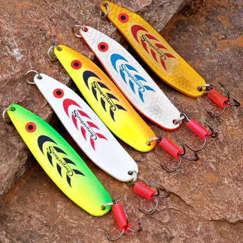 Sougayilang 5pcs Metal Greu Spinner Lure Lingură 5 culori de Pescuit Momeală Artificială Jig Wobblere Popper Momeala Manivela Rechin Momeală