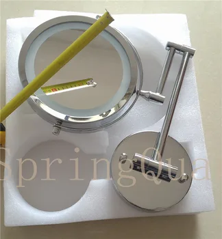 SpringQuan de 7 inch de metal moda oglindă de machiaj Baterie DUS de Perete Baie Oglindă mărire 10X Toate-rotund oglindă Cosmetică 2-Fata