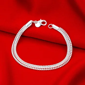 Standard argint 925 bijuterii stil European și American creative plat șarpe os bratara standard de argint picătură catarama