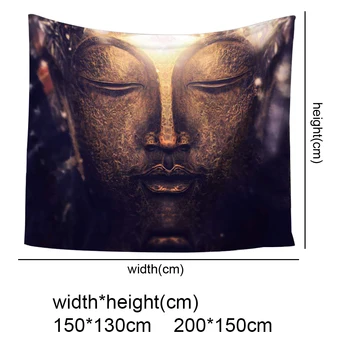 Statuie a lui Buddha Țesute Simplu Poliester Agățat de Perete Tipărite Tapiserie Yoga Mat Pătură Masă Cuvertură de pat de Plajă Towel130/200*150 cm