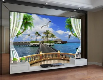 Stereoscopic tapet Fereastră mare, TV fondul murală tapet Personalizat photo wallpaper 3D stereoscopic
