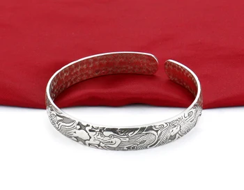 Stil etnic lady ' s charm bratara argint Thai argint 925 bratara pentru femei vintage, bijuterii din argint Masiv design deschis
