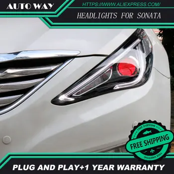 Styling auto Lampă de Cap pentru Hyundai Sonata Faruri 2011-Sonata Faruri LED H7 D2H Ascuns Opțiune Angel Eye Bi Xenon Fascicul