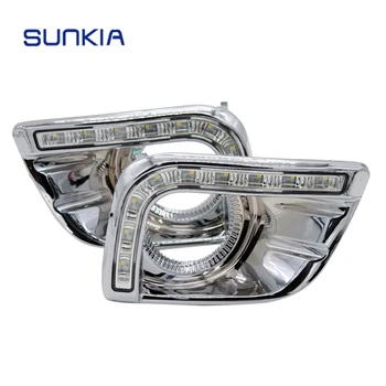 SUNKIA Auto LED DRL Daytime Running Light cu Lampa de Ceață Gaura pentru Toyota Prado FJ150 LC150 2010-2013 Land Cruiser 2700/4000
