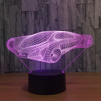 Super Cool Science-Fiction Masina 7 Lampă de Culoare Vizuale 3d Led Lumini de Noapte Pentru Copiii Atinge Usb Masă Lampara Copil de Dormit Veioza