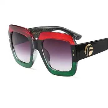 Supradimensionat ochelari de Soare Patrati Femei Gradient de Lentile de Ochelari de Soare pentru Femei Brand de Lux 2018 Negru Verde Roșu UV400 Oculos De Sol Feminino
