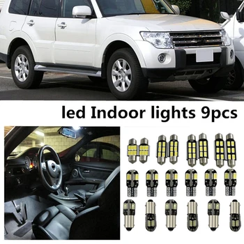 Tcart 9 x Erori Interior Alb Lumina LED-uri Pachet Kit Pentru Mitsubishi pajero 2007-accesorii lectură ușa lumini