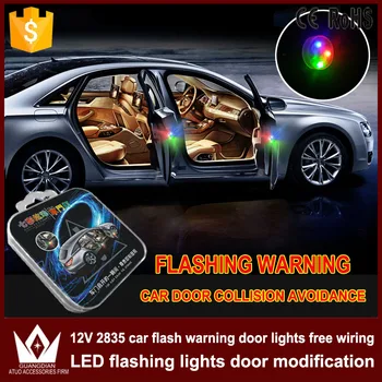 Tcart LED-uri Auto Ușa se Deschise Flash Semnal de Avertizare de culoare Roșu Verde Albastru Wireless Decorative pentru a Evita Accident Lampa Pentru Mercedes Benz w124