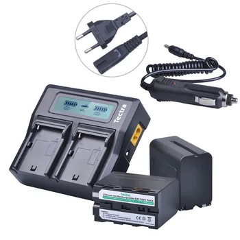 Tectra 2 buc NP-F970 NP-F960 Baterie + LCD Rapidă Dual Incarcator pentru Sony DCM-M1 MVC-CD1000 HDR-FX1 DCR-VX2100E DSR-PD190P