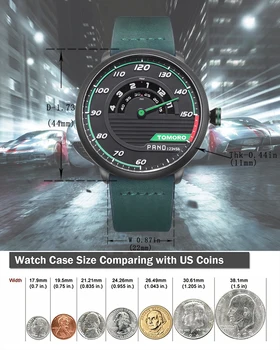 TOMORO Unic de Auto-inspirat Ceas Bărbați Cuarț Ceas Analogic Autentice din Piele de Om Creativ Ceasuri Sport pentru Entuziast Auto