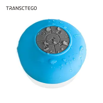 TRANSCTEGO Difuzor Bluetooth rezistent la apa Portabil Wireless, Baie cu Dus Mini Subwoofer Handsfree Built-in Microfon Butoane ventuza